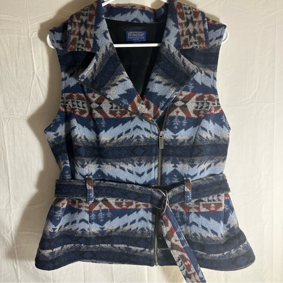 Pendleton Jackets & Blazers - Pendleton Black Woolen Vest with Bronze Zip and Adjustable Belt